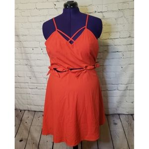 Red Guild Tie Waist Dress